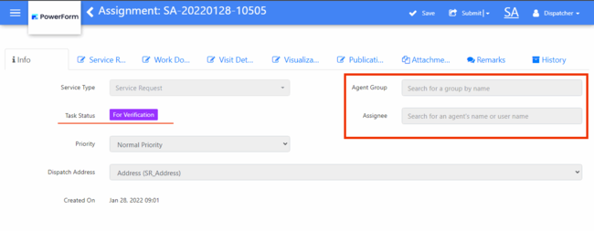 Screen Feature: Allow Task Dispatch